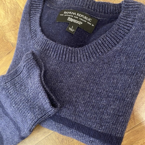 Banana Republic Other - Banana Republic‎ Sweater Mens Large Wool Blend Flipucci Striped Blue Pullover